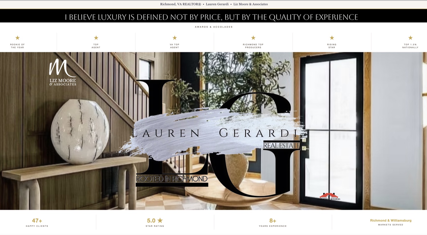 Lauren Gerardi website homepage design